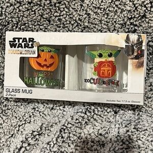 Star Wars The Mandalorian Glass Mug Halloween  2 -Pack